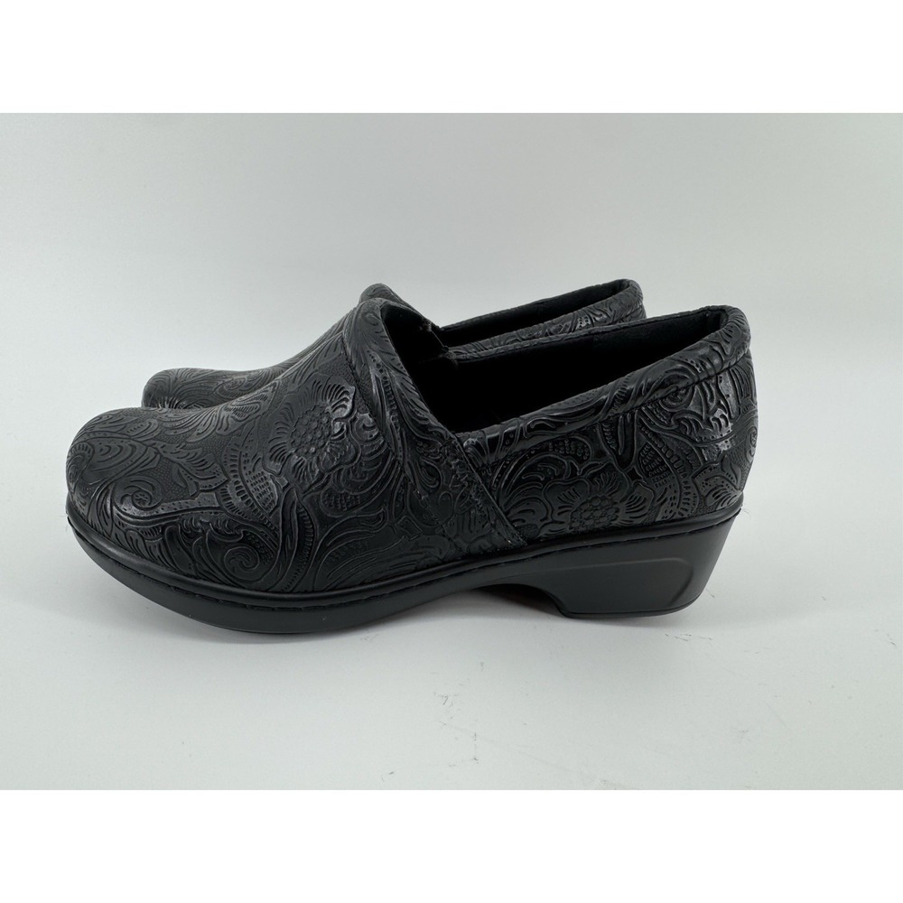 YUU Bethanee Black Floral Comfort Clogs Mules Shoes Nurse Women's 8.5 W NEW